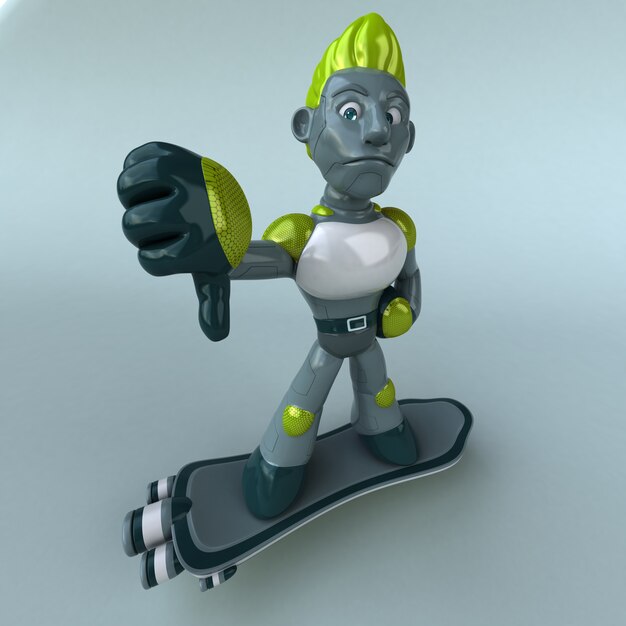 Leuke groene robot - 3D illustratie