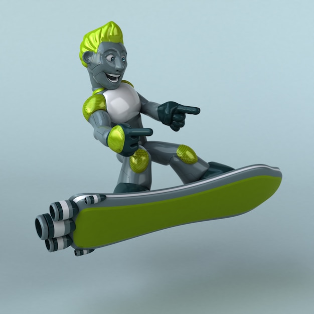 Leuke groene robot - 3D illustratie