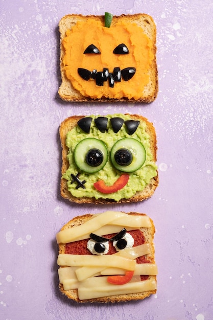 Foto leuke halloween monster toast