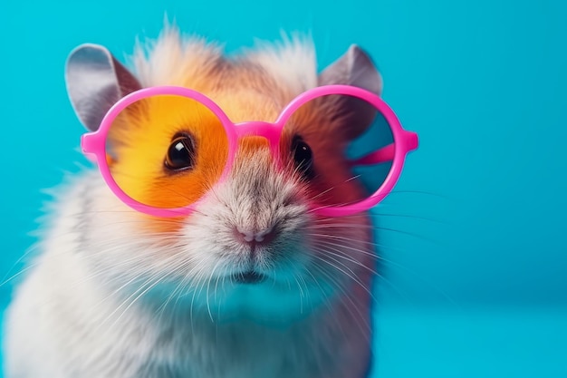 Leuke hamster met zonnebril dier op zomervakantie dier illustratie ai generatief