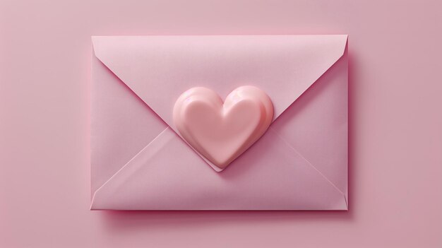 Leuke handwerkpapier envelop met roze hart Romantische liefdesbrief