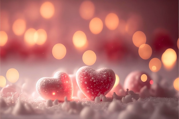 Leuke harten, Valentijnsdag, bokeh lichten Micro harten.