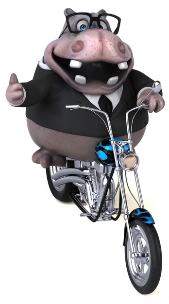 Leuke hippo - 3D illustratie