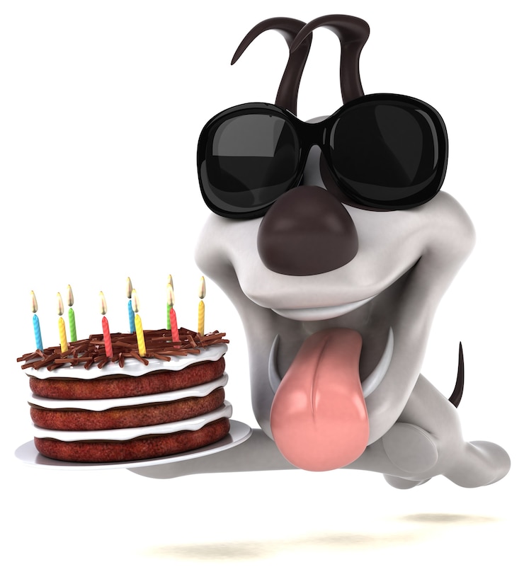 Foto leuke hond - 3d illustratie