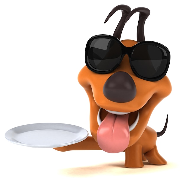 Foto leuke hond - 3d illustratie