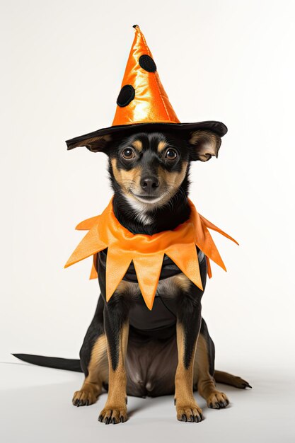 Leuke hond met Halloween kostuum Seizoensfeest Generatieve AI