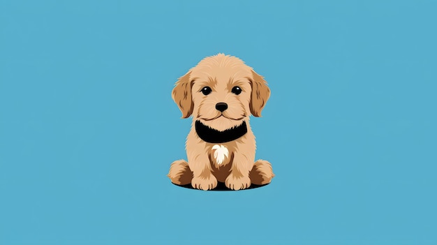 Leuke hond puppy illustratie achtergrond behang ontwerp kleurrijke dieren huisdieren