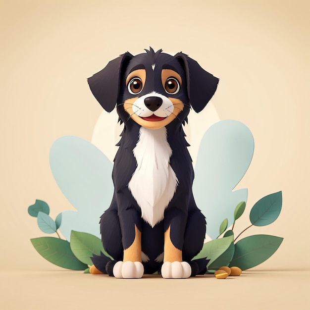 Leuke hond staande cartoon vector icoon illustratie dier natuur icoon concept geïsoleerde vector vlak