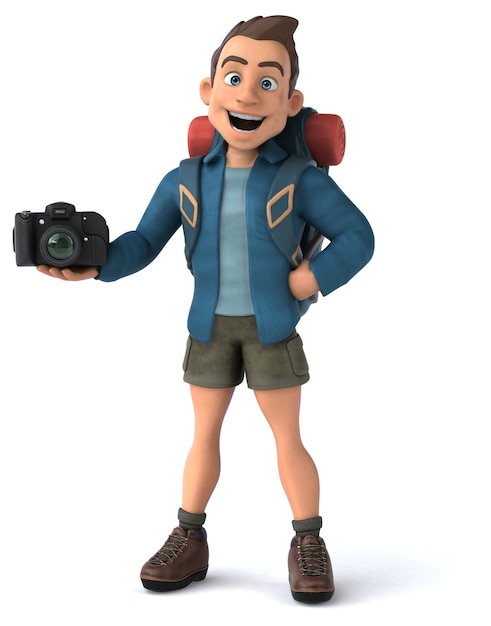 Leuke illustratie van een cartoon backpacker