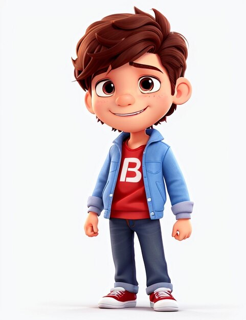 Leuke jongen 3d rendering beeld cartoon ontwerp