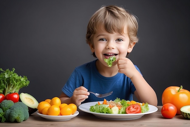 Leuke jongen, eet gezond.