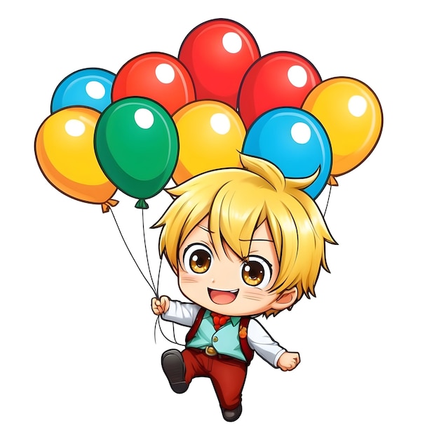 Foto leuke jongen met ballon kind met ballon gelukkige jongen met kleurrijke ballon leuke kleine jongen een