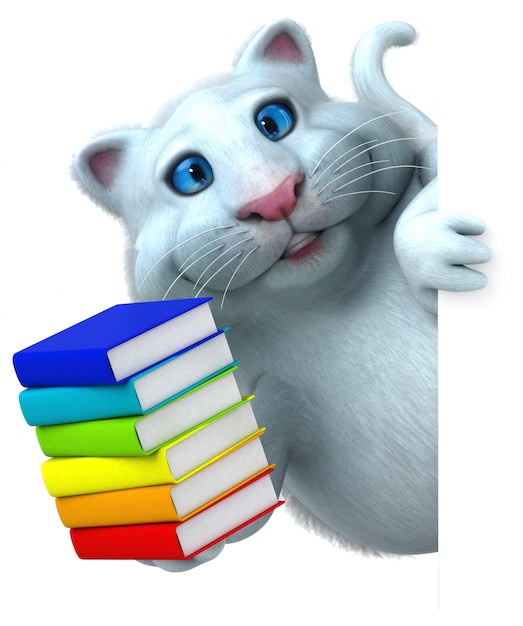 Leuke kat met boeken