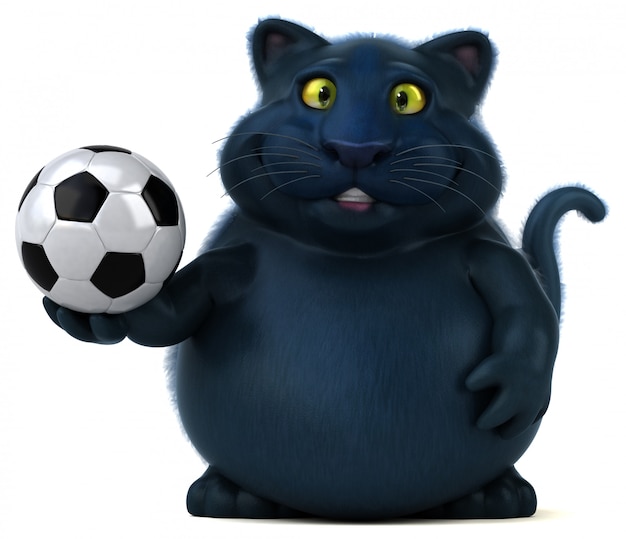 Leuke kat met voetbal