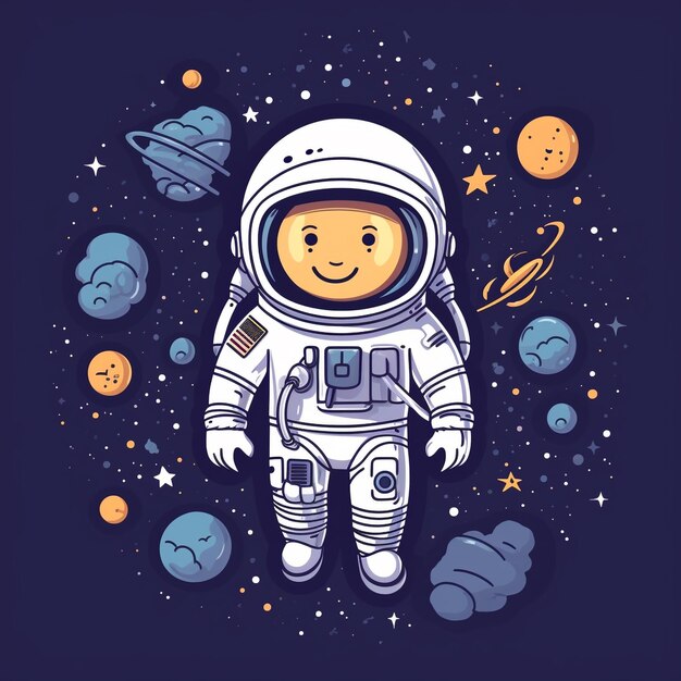 Foto leuke kawaii astronaut jongen