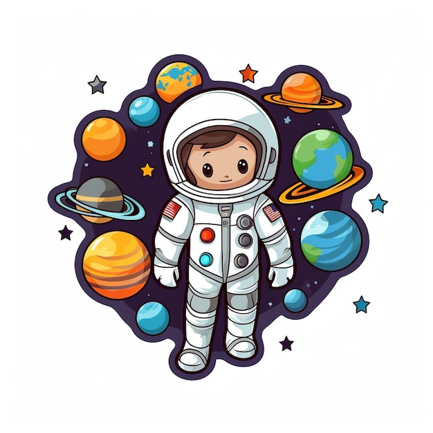 Foto leuke kawaii astronaut jongen