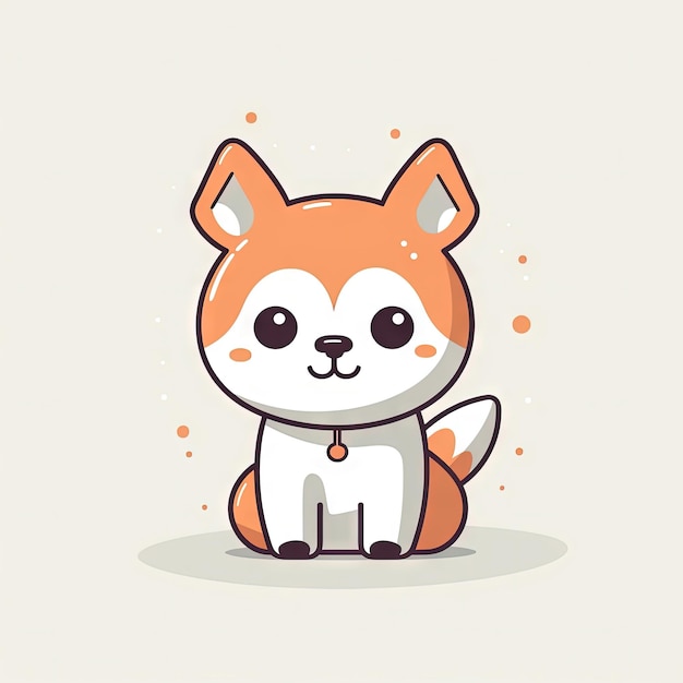 Leuke Kawaii Hond Clipart op Witte Achtergrond