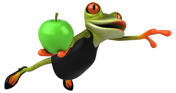 Foto leuke kikker 3d illustratie