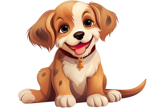 Leuke kleine geanimeerde realistische cartoon puppy onschuldige hond