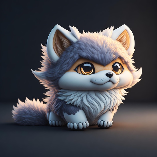 Leuke kleine hyperrealistische anime-wolf uit pokemon 5