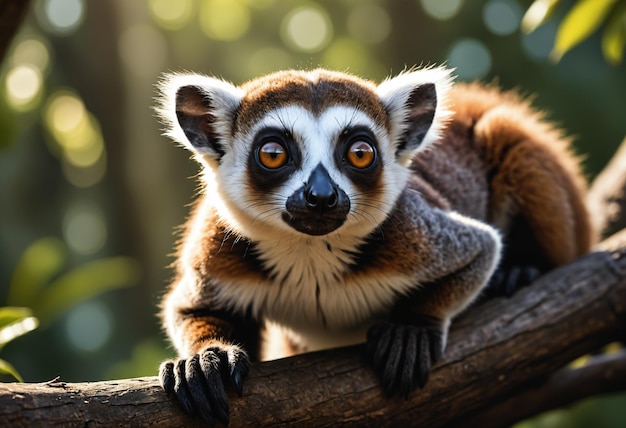 Leuke kleine lemur in de natuur Generatieve AI