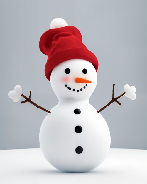 Foto leuke kleine sneeuwman in verschillende hoeden op het thema van het nieuwe jaar en kerstmis