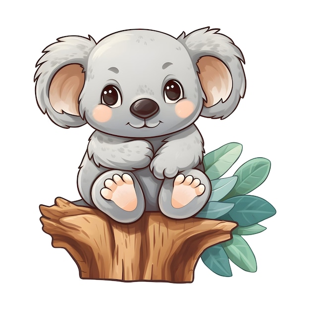 Leuke Koala kids illustratie op transparante achtergrond Aquarel stijl