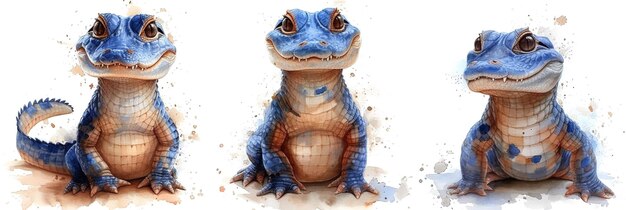 Leuke krokodil alligator aquarel schilderij