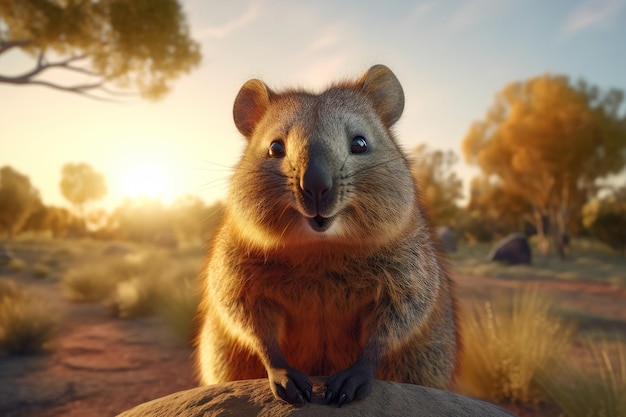 Leuke lachende quokka Genereer AI