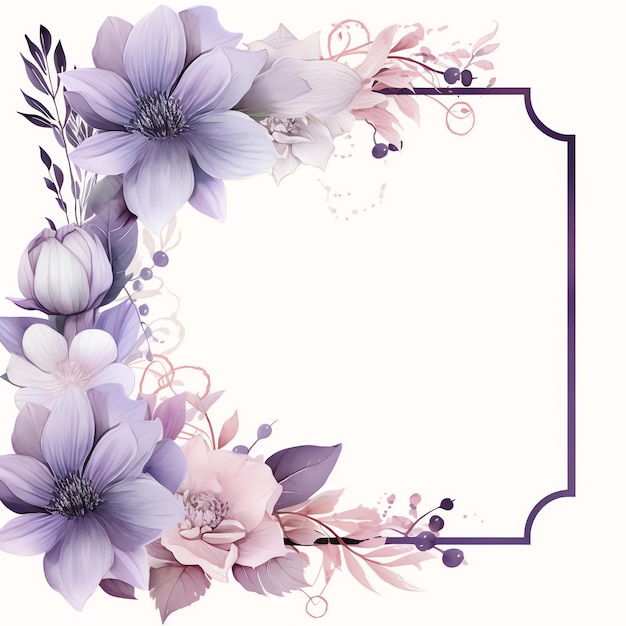 Leuke lavendel elegantie bloemen frame aquarel