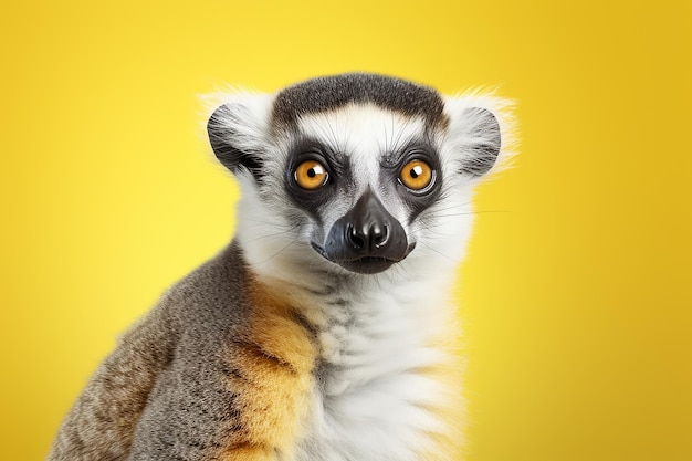 Leuke lemur close-up op een gewone achtergrond