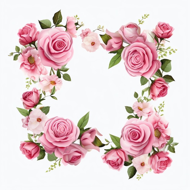 Leuke lente Rose krans Floral Frame aquarel