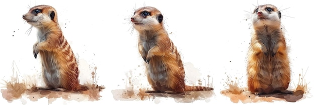 Leuke meerkat waterverf schilderij