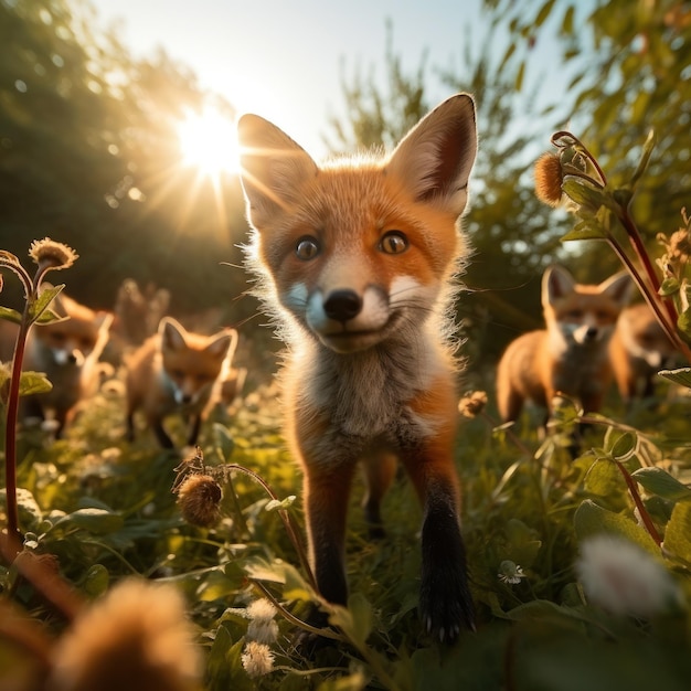 Leuke mooie Fox Wildlife Fotografie Generatieve AI