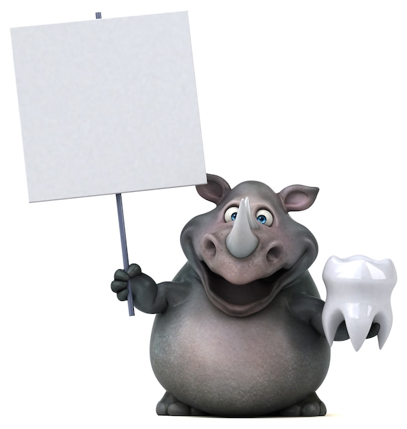 Leuke neushoorn - 3D illustratie