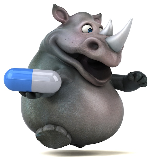 Leuke neushoorn - 3D illustratie