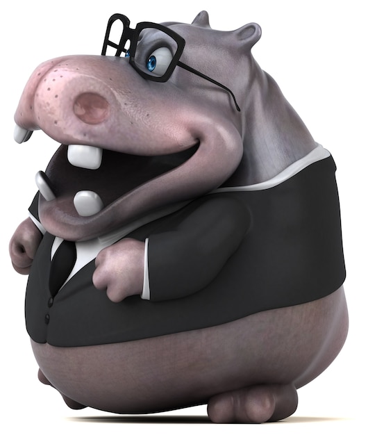 Leuke nijlpaard - 3d illustratie