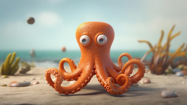 Leuke octopus in de zee generatieve ai