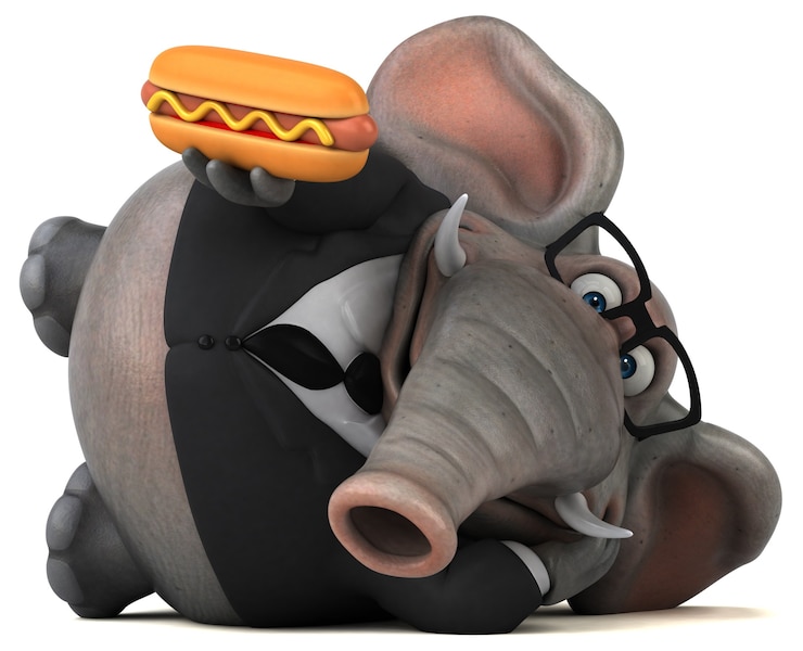 Foto leuke olifant - 3d illustratie