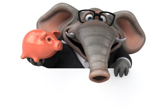 Foto leuke olifant - 3d illustratie