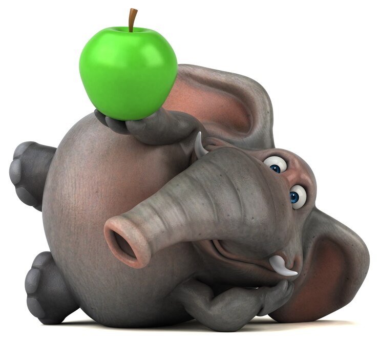 Foto leuke olifant - 3d illustratie