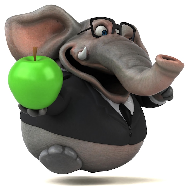 Foto leuke olifant - 3d illustratie