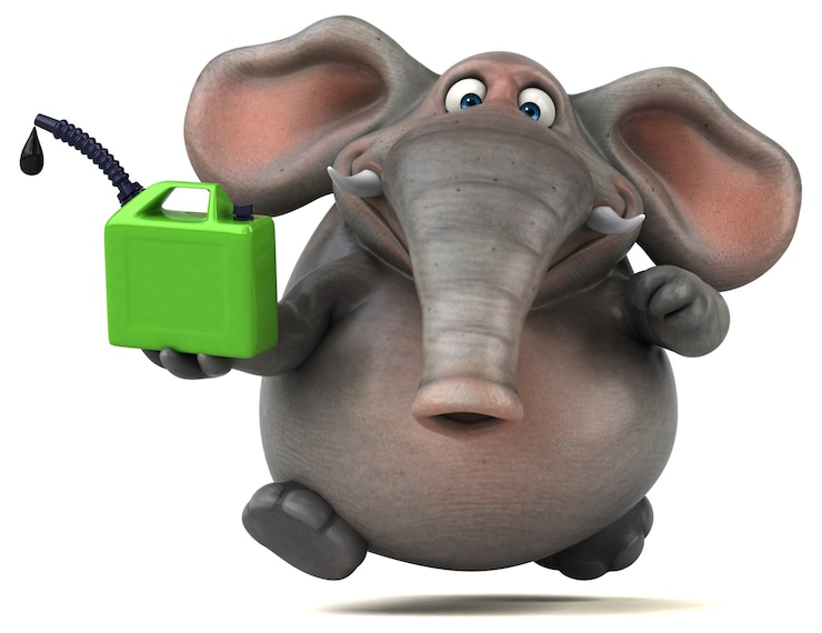 Foto leuke olifant - 3d illustratie