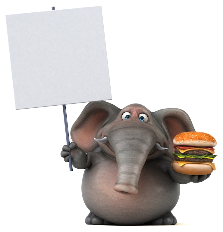Foto leuke olifant - 3d illustratie