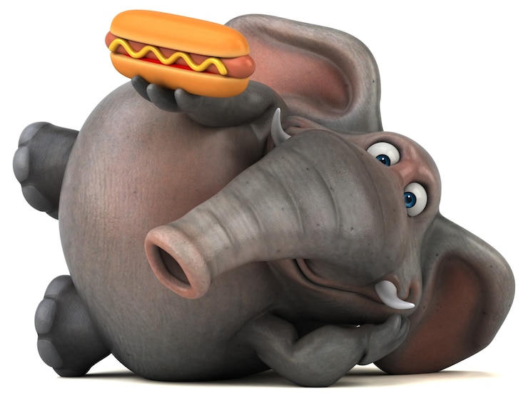 Foto leuke olifant - 3d illustratie