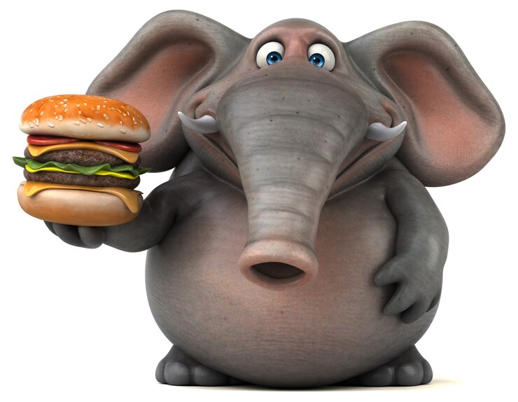 Foto leuke olifant - 3d illustratie