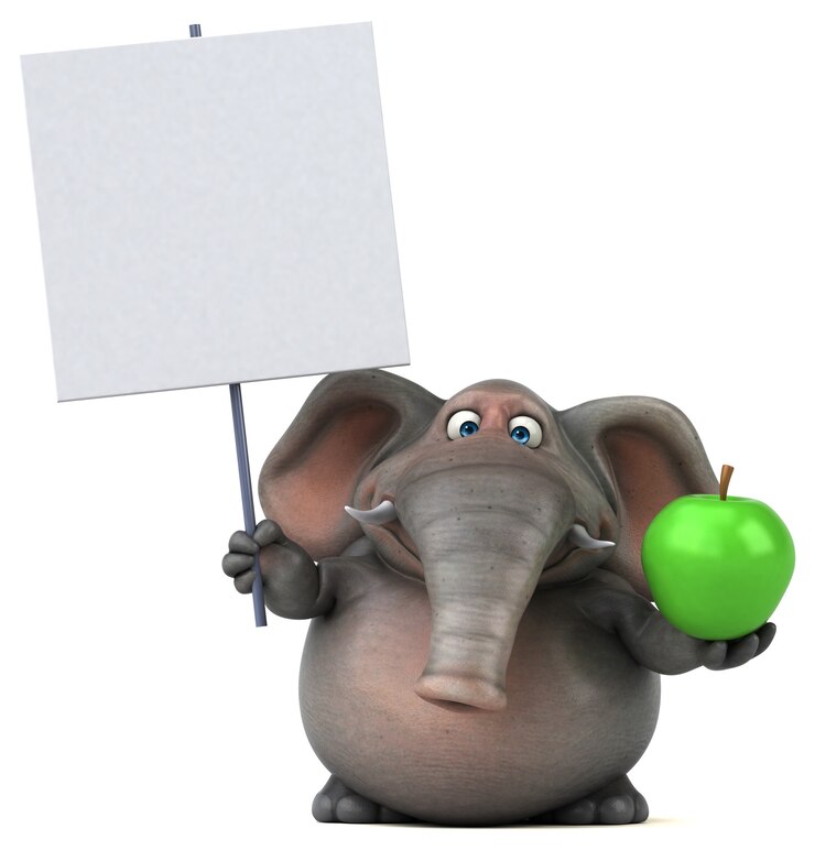 Foto leuke olifant - 3d illustratie