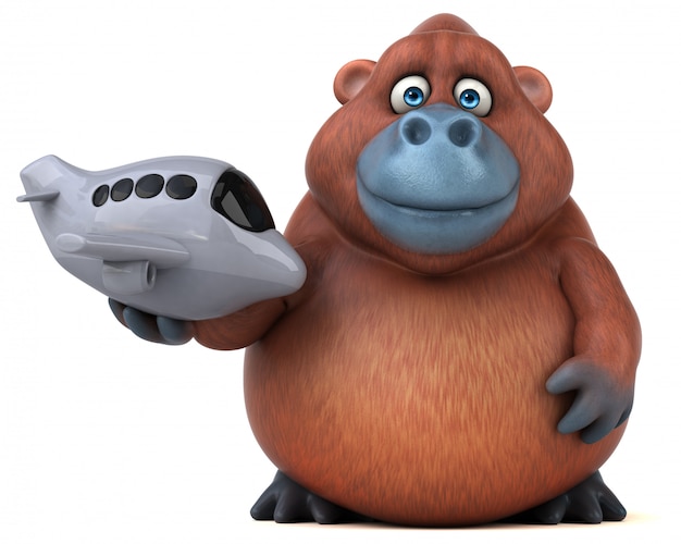 Leuke orangoutan - 3D illustratie