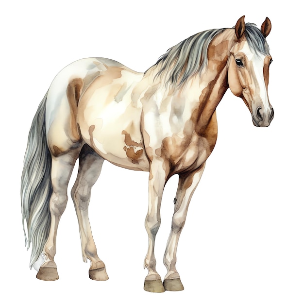 Leuke paard aquarel illustratie dieren en boerderij clipart