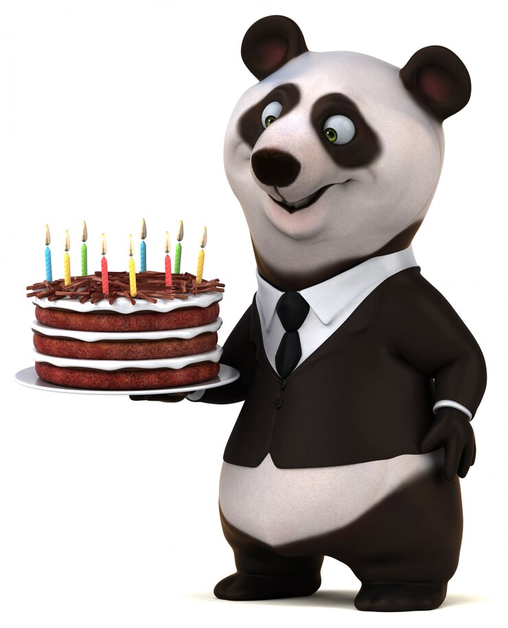 Foto leuke panda - 3d illustratie